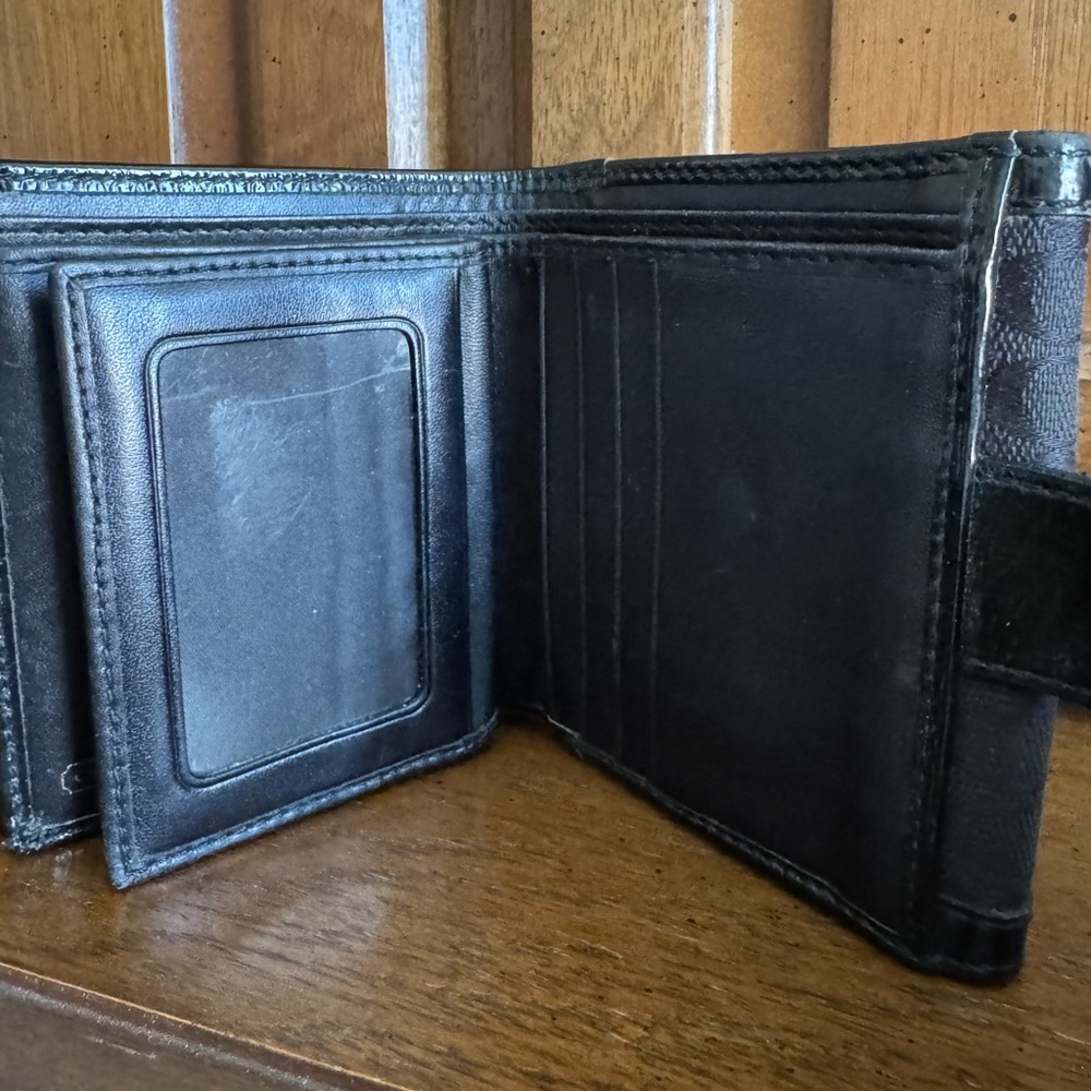 COACH Signature Logo Black Small Wallet - Picture 2 of 9